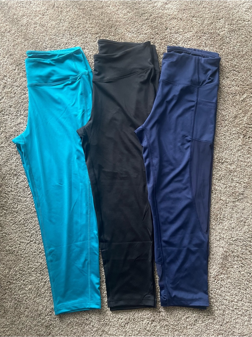 Bundle of 3 Athletic Capri Leggings High Waisted Size L